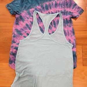 PINK Tie-Dye T-Shirt and PINK Light Tank Top Set